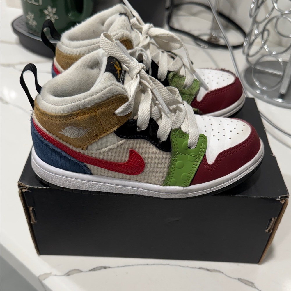 Jordan Kids Sneakers in Red, Green, and Blue
